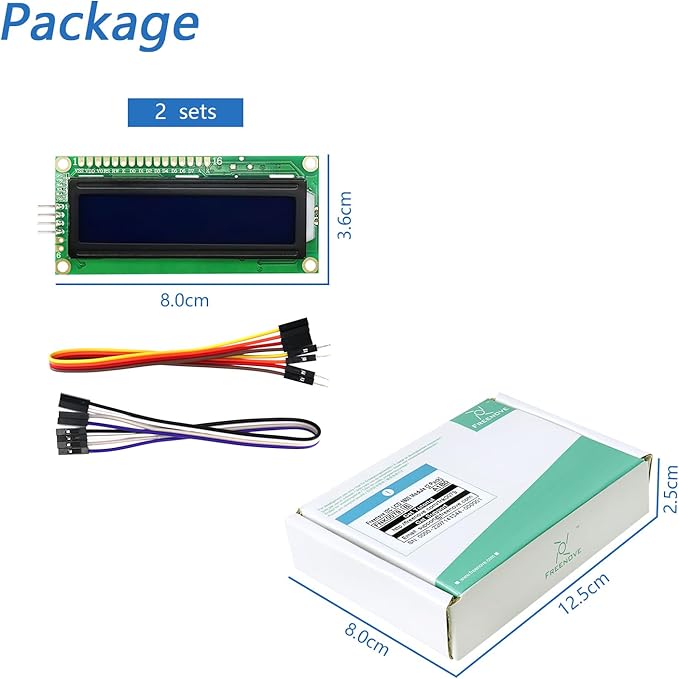 FREENOVE I2C IIC LCD 1602 Module, New Type TWI Serial 16x2 Display, Compatible - Image 6