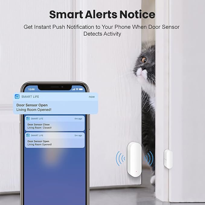 WiFi Door Sensor: Smart Door Open/Closed Detectors, Wireless Window Sensor - Image 2
