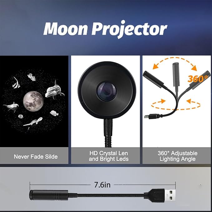 USB Power Moon Projector Night Light - Image 3