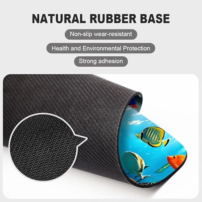 Underwater World of The Ocean Square Mouse pad, Waterproof, Anti Slip Rubber - Image 4
