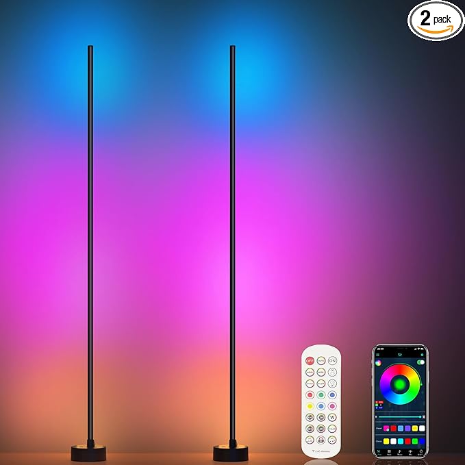 Miortior Corner Floor Lamp, 2 Pack LED Corner Lamp by Miortior
