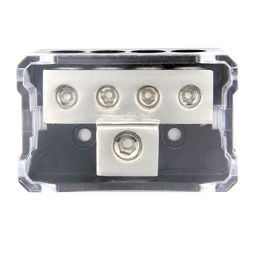 RKURCK 4 Way Power Distribution Block, 0/2/4 AWG Gauge in, 4/8/10 Gauge Out - Image 3