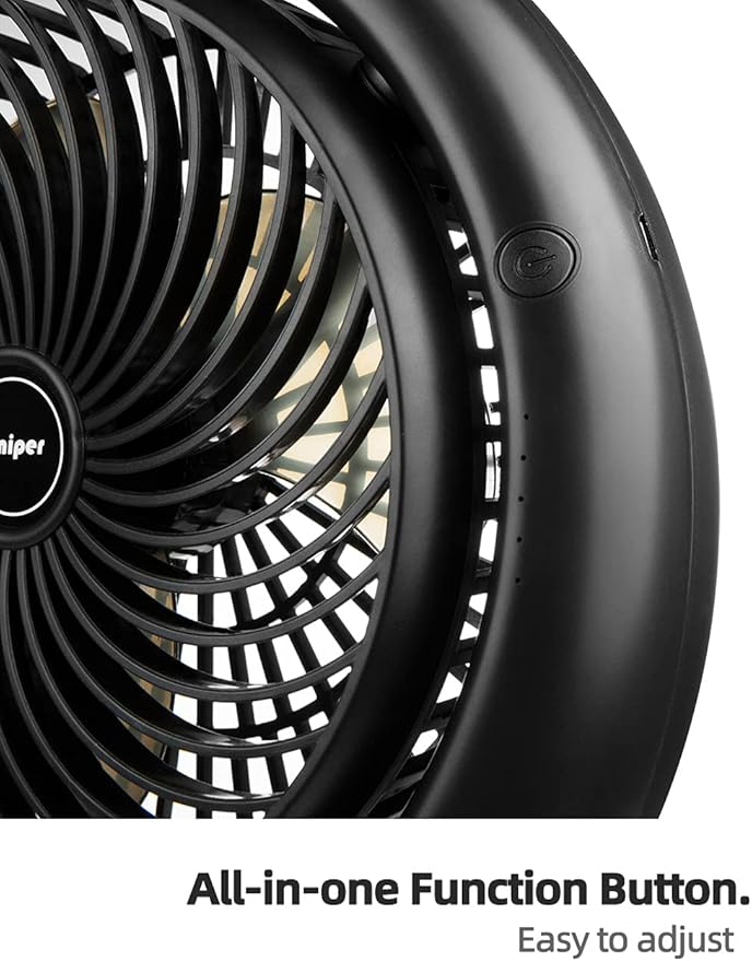 Viniper 8.7 inch Portable Rechargeable Fan, Small Table Fan : 180 Rotation and - Image 4