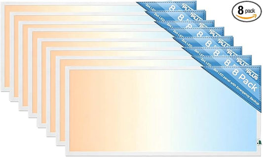 2X4 LED Flat Panel Light with Emergency Battery Backup, 50W 3000K/4000K/5000K by LED+ENERGY+PLUS
