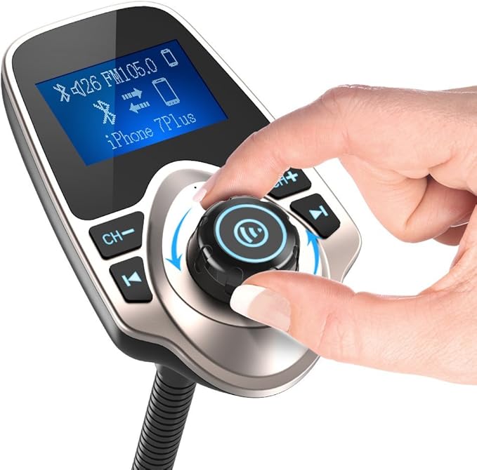 Nulaxy Bluetooth Car FM Transmitter Audio Adapter Receiver Wireless Handsfree - Image 2