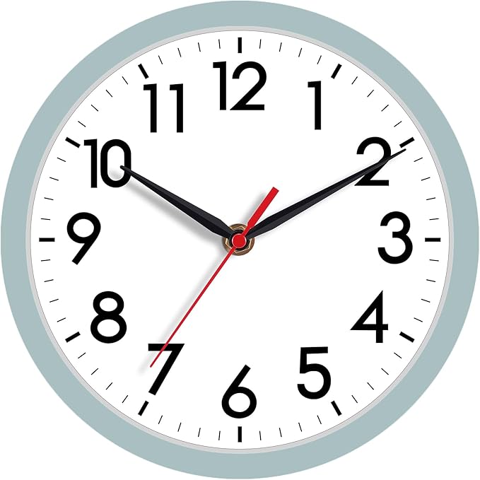 AKCISOT Wall Clock, Modern Small Wall Clocks Battery Operated 8 Inch, Silent by Akcisot