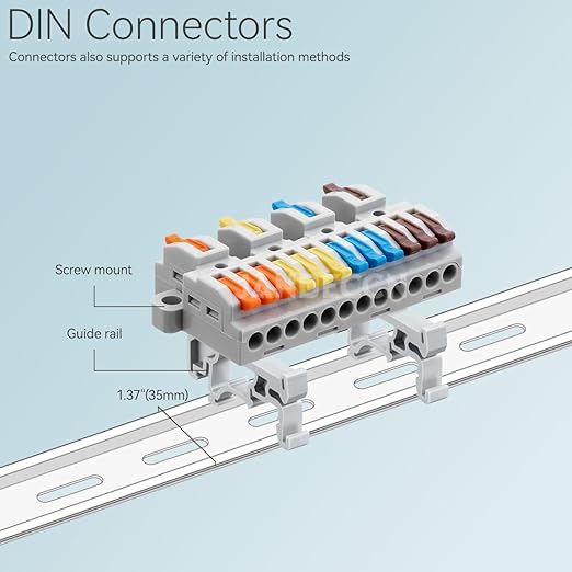 JANDECCN 4pcs DIN Rail Terminal Blocks, DIY Splicing Wire Connectors - Image 3