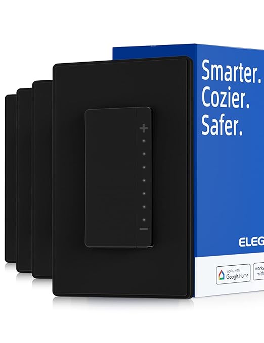 ELEGRP Single Pole Smart Dimmer Light Switch DPR10, 2.4GHz Wi-Fi Dimmer Switch by ELEGRP%7CELEGROUP