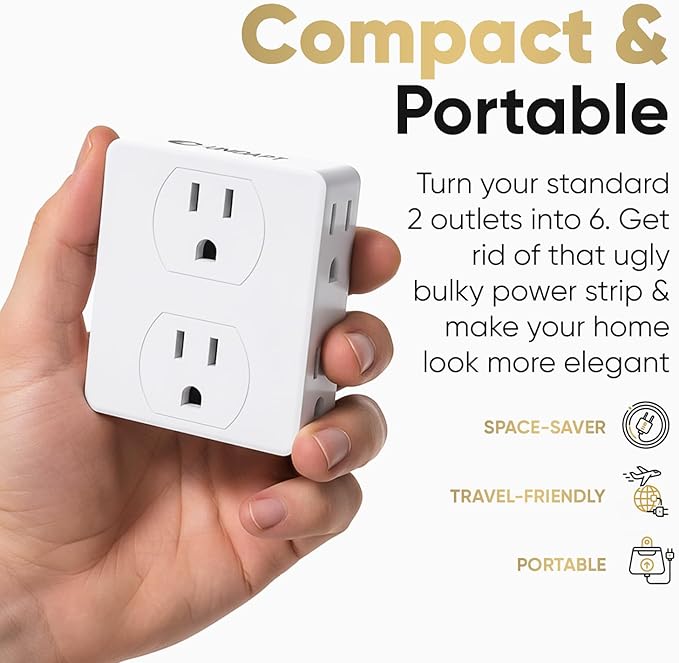 Multi Plug Outlet Splitter, Unidapt Multiple Outlets Extender Adapter - Image 4