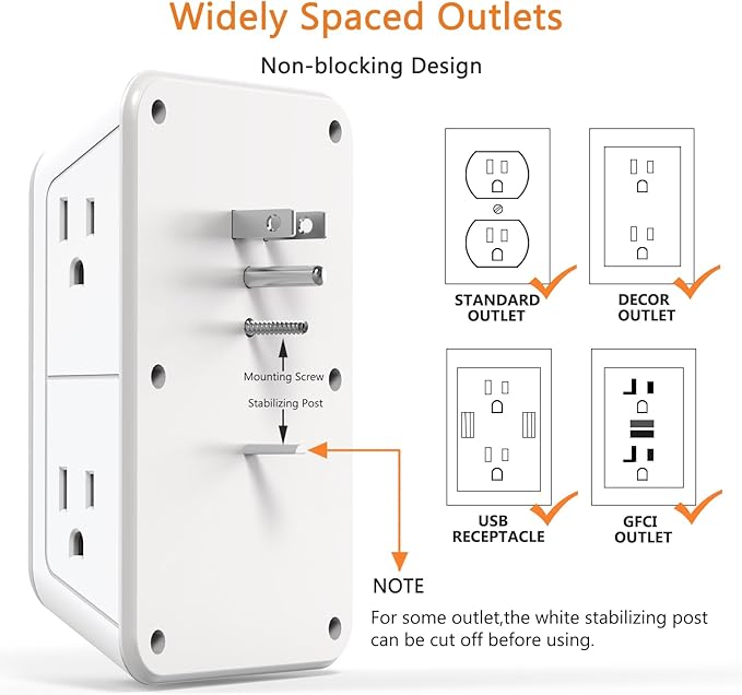USB Wall Charger Power Strip Surge Protector - Image 6