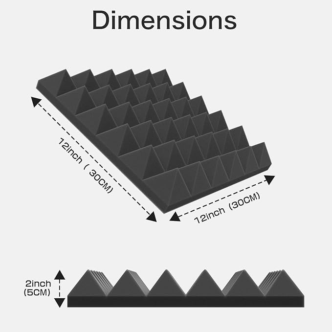 JBER 24Pack Pyramid sound proof foam panels - Image 2