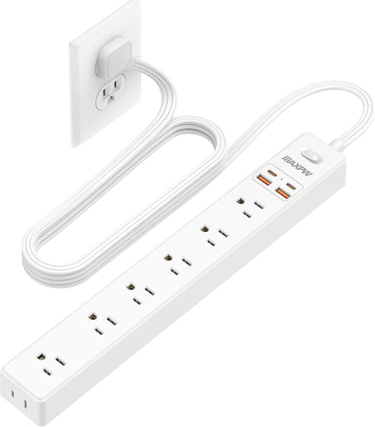 6 Ft Power Strip Surge Protector by Maxpw
