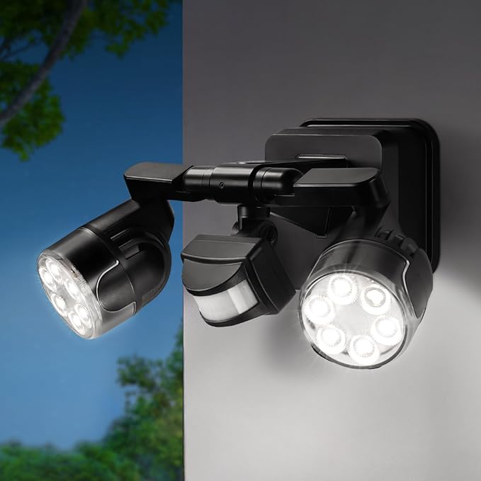 OREiN Outdoor Motion Sensor Security Light, 450° Adjustable 3-Head Floodlight - Image 6