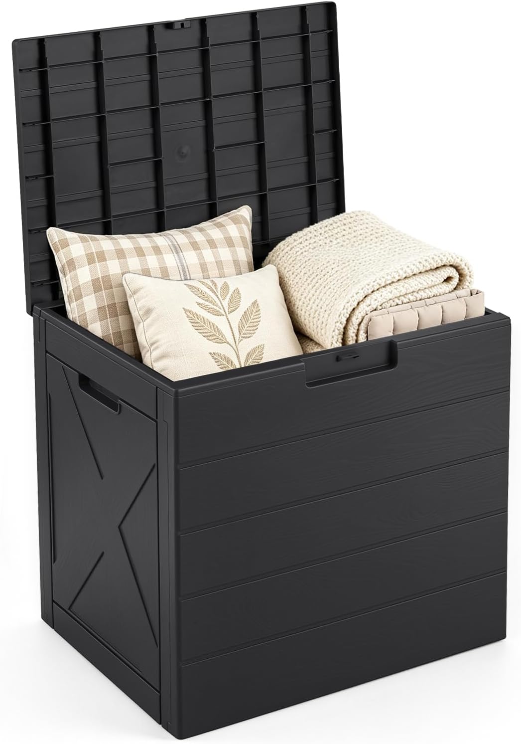 tangkula 25 gallon outdoor storage box with lockable, main product view