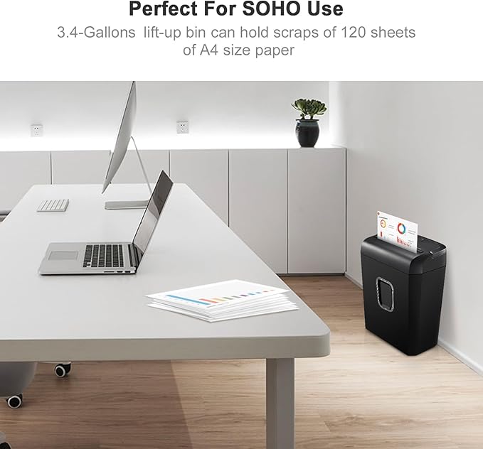 Bonsaii 6-Sheet Micro-Cut Paper Shredder, P-4 High-Security - Image 8