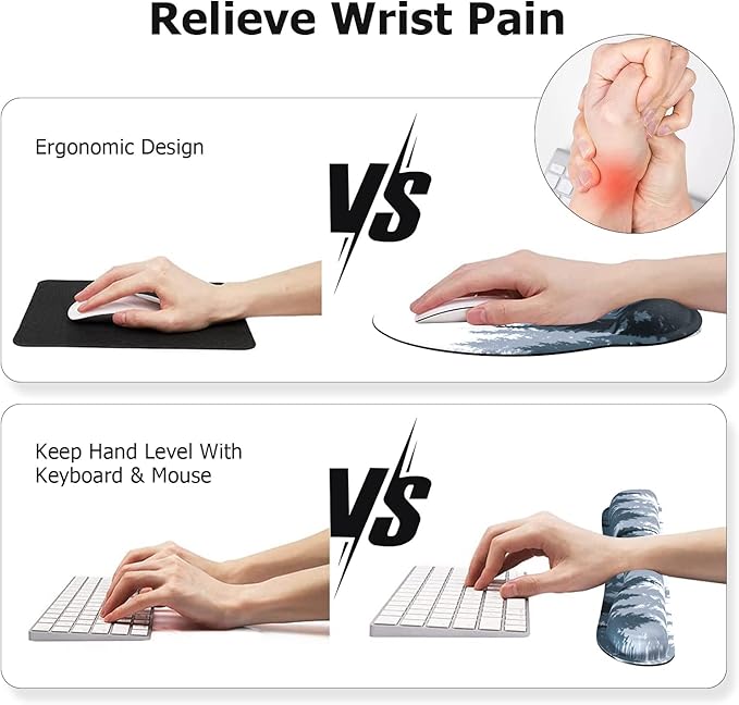 iLeadon Mouse Pad Wrist Support Keyboard Wrist Rest Set, Ergonomic Mouse Pad - Image 4