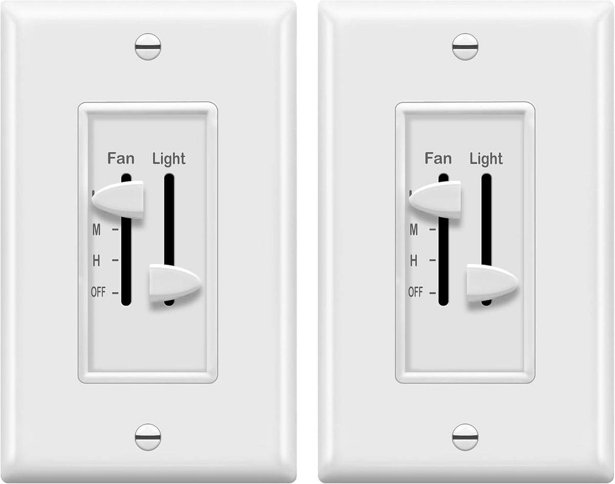 ENERLITES 3 Speed Ceiling Fan Control and Dimmer Light Switch, 2.5A Single Pole