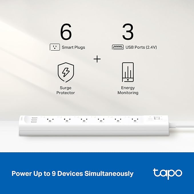 Tapo Smart Wi-Fi Power Strip- 6 Individually Controlled Smart Outlets and 3 USB - Image 8