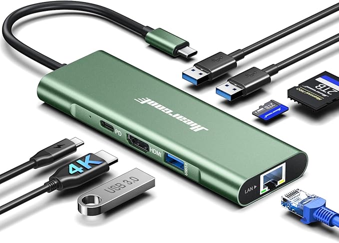 Hiearcool USB C Hub, 8 in 1 USB C Hub Multi-Port Adapter by Hiearcool