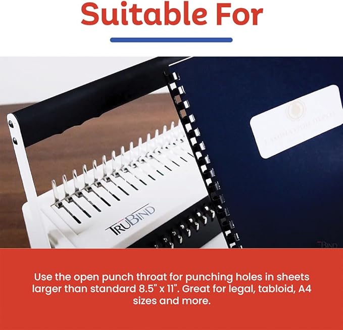 TruBind Manual Comb Binding Machine | Punch up to 20 Sheets | Bind up to 425 - Image 2