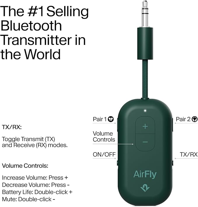 Twelve South AirFly Pro | Bluetooth Wireless Transmitter/Receiver Adapter - Image 2