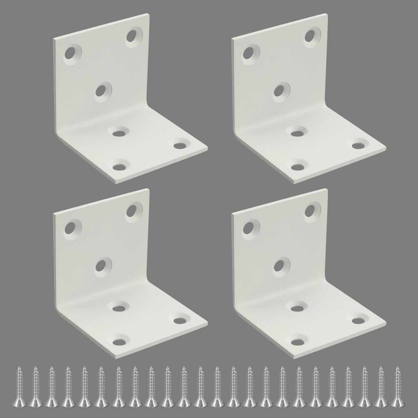 Alise 4Pcs White Stainless Steel L Brackets Heavy Duty for Wood Furniture | 1.8x1.8in Stainless Steel 90 Degree Corner Brackets, Floating Shelf Brackets, Angle Bracket for Wooden Furniture Joint Fixing