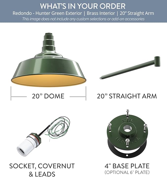 Steel Lighting Co. Large Outdoor Barn Light |Garage Light Fixture | Made in - Image 8