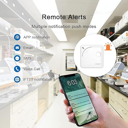 UbiBot WS1 WiFi Environmental Sensor: Temp, Light Monitoring | External Probe | - Image 3