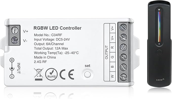 2.4GHz RF RGBW LED Strip Controller Remote Kit, Wireless Remote & Tuya by MALIIGAZA