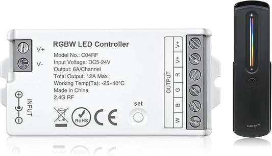 2.4GHz RF RGBW LED Strip Controller Remote Kit, Wireless Remote & Tuya by MALIIGAZA