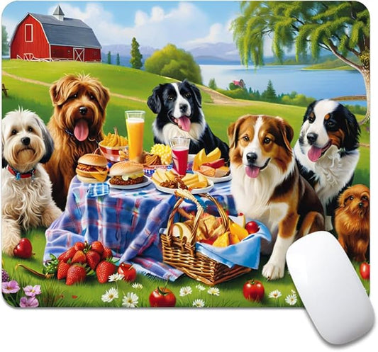 Dog Party Square Mouse pad, Waterproof, Anti Slip Rubber Base, Computer Mouse by Goodsprout