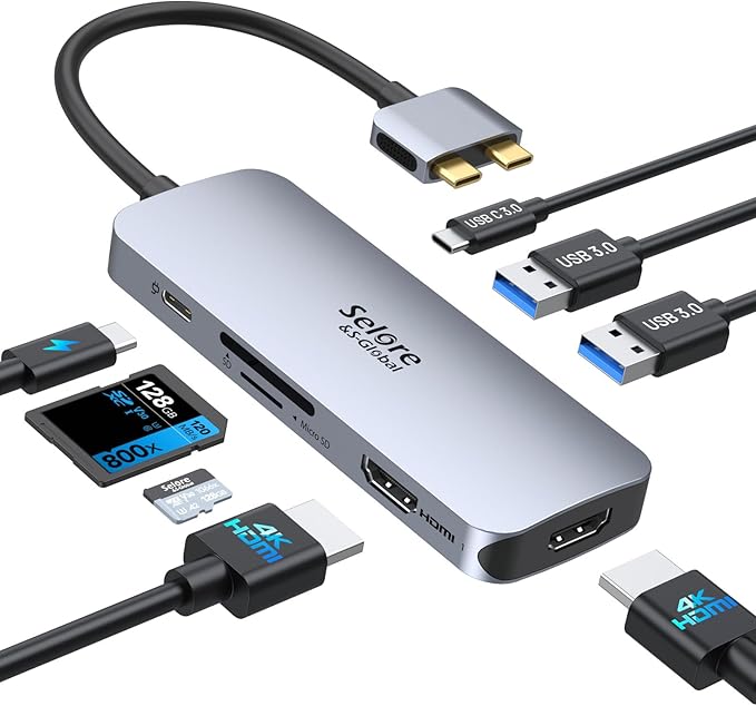 Selore Docking Station for MacBook Pro Air, USB C Hub for MacBook, Dual HDMI by SeloreS-Global