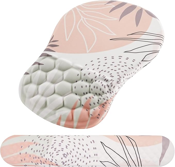Laokiiy Mouse Pad Wrist Support, 2 in1 Keyboard Wrist Rest+ Ergonomic Mouse Pad by Laokiiy