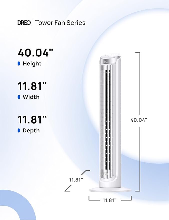 Dreo Tower Fans for Bedroom, 90°Oscillating Fans for indoors, 5 Speeds 4 Modes - Image 8