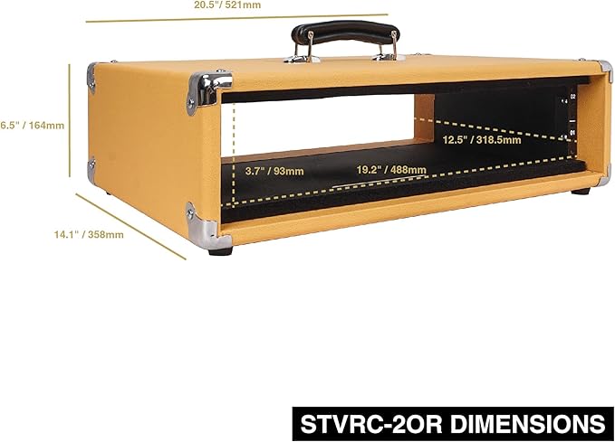 Sound Town Vintage 2U Amp Rack Case, 12.5" Depth - Image 5