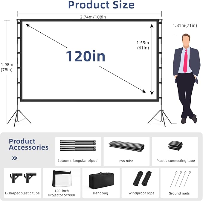 Projector Screen Outdoor, Vamvo Projector Screen - Image 5