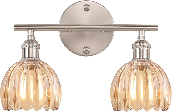 Shenmoyl Bathroom Light Fixtures, 2-Light Vanity Wall Light Over Mirror by Shenmoyl
