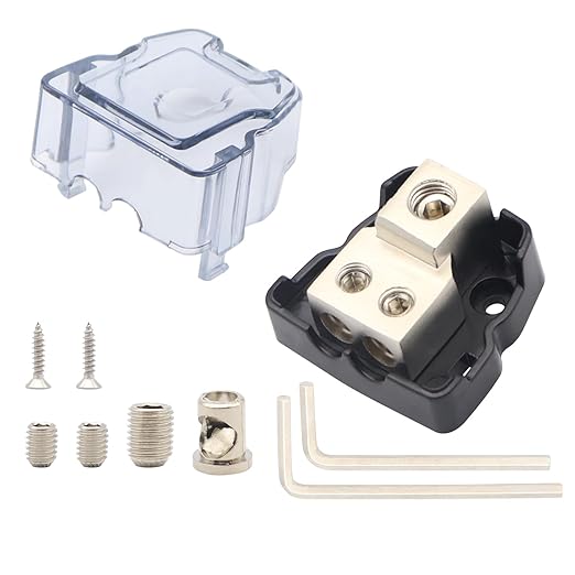 2Way Power Distribution Block 4GA / 8GA in 8 Gauge Out Split Ground Blocks 1PCS by TIALECCI