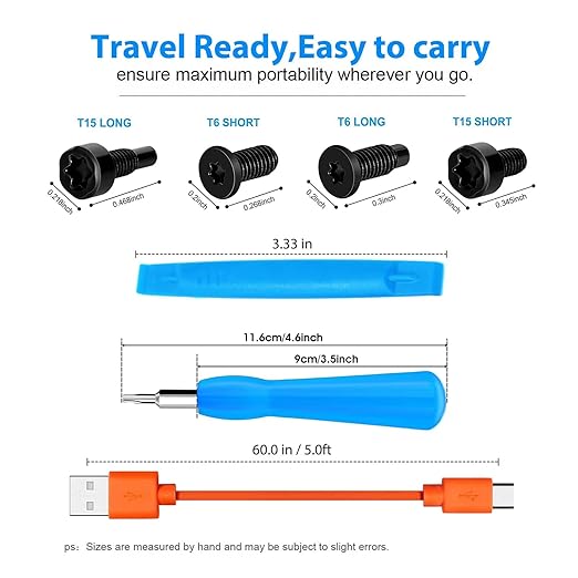 Replacement Ring Screwdriver Bit Set Blue & 20Pcs Doorbell Screws T6 T15 & - Image 5