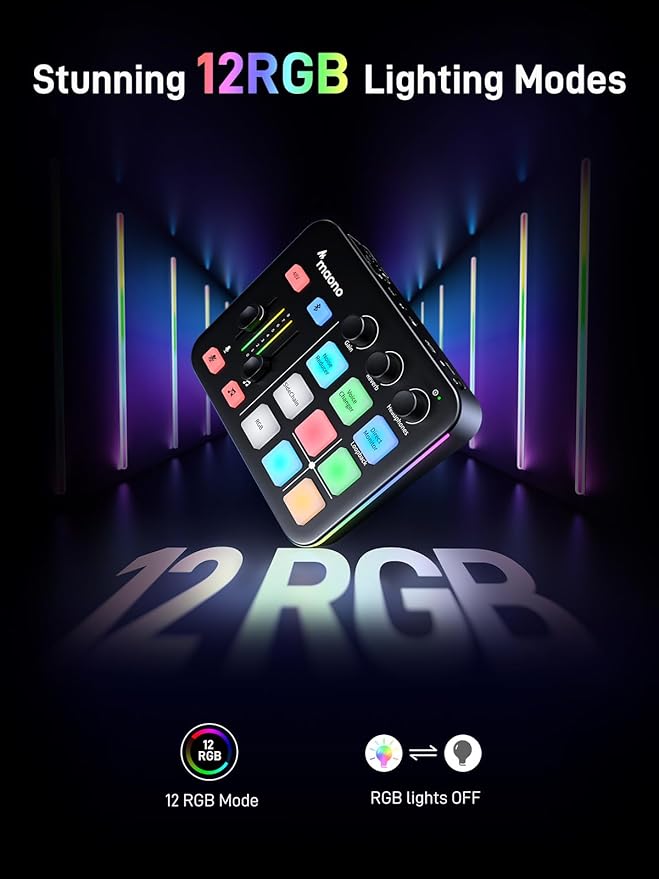 MAONO Gaming Streaming Equipment Bundle: Audio Interface Mixer and XLR Dynamic - Image 7