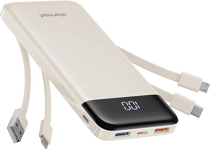 charmast Portable Charger with Built in Cables, Power Bank with Cords Wires by Charmast