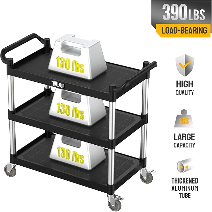TUFFIOM Plastic Service Utility Cart - Image 6