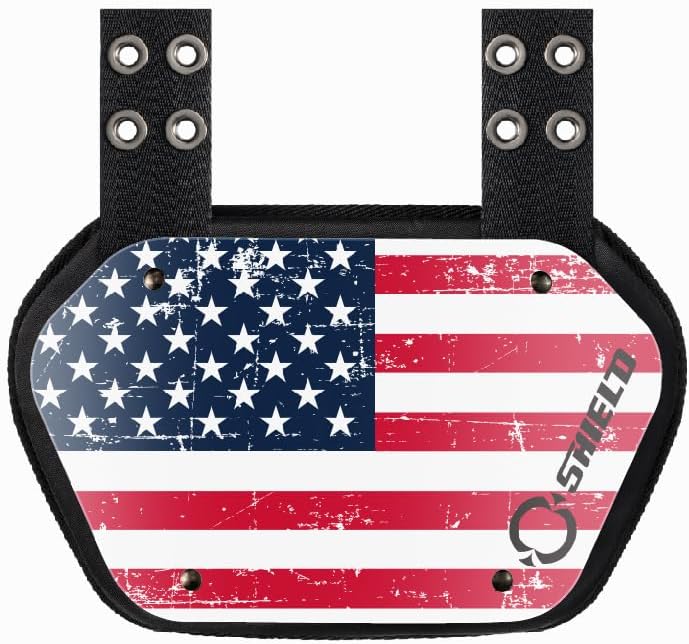 Football Backplate for Shoulder Pads, Flag Designs