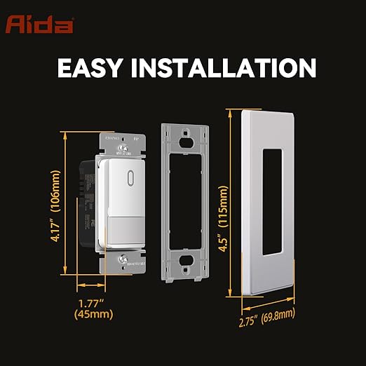 AIDA Single Pole Motion Sensor Light Switch w/Neutral Wire - Image 5