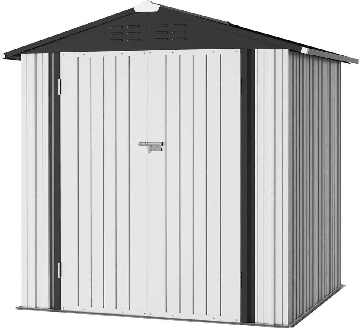 furniwell 6x4 ft outdoor storage shed, metal garden, main product view