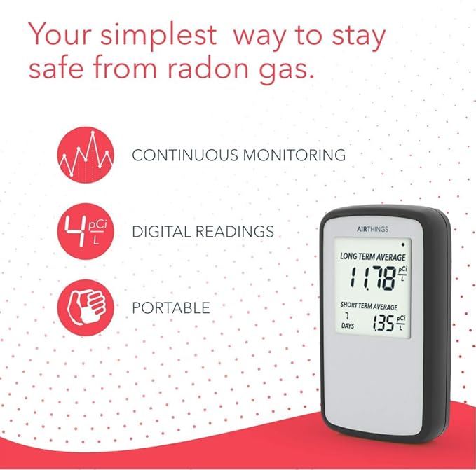 Airthings Corentium Home Radon Detector 223 Portable, Lightweight, Easy-to-Use - Image 4