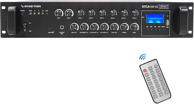 Sound Town Commercial Restaurant Bluetooth Amplifier + Surface-Mount Speaker Set - Image 2