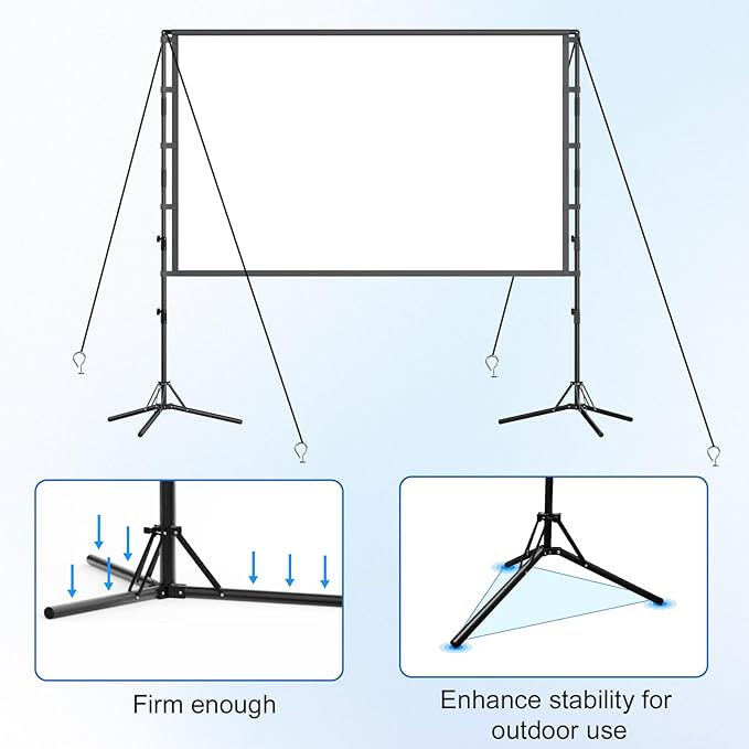 Projector Screen and Stand, GAINVANE 120 inch Portable Projector Screen Indoor - Image 2