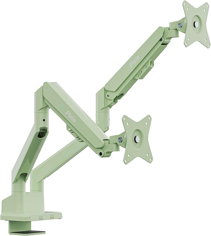Pixio PS1D Wave Mint Green Dual Monitor Arm Stand Desk Mount by Pixio