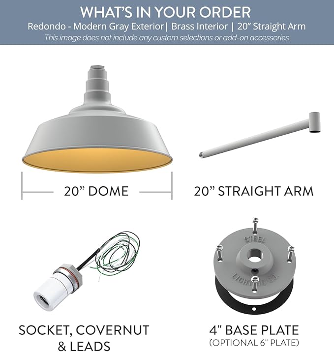 Steel Lighting Co. Large Outdoor Barn Light |Garage Light Fixture | Made in - Image 8
